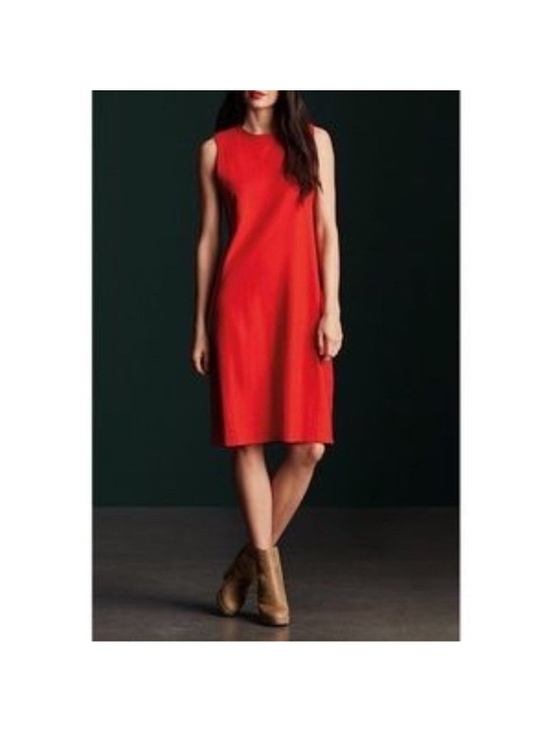 Eileen Fisher Dresses & Skirts - Eileen Fisher Woman Boiled Wool Jersey Shift Dress Red Poppy 2X Sleeveless